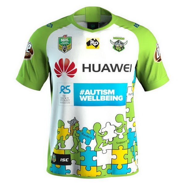 Maillot Rugby Canberra Raiders 2018 Blanc Vert
